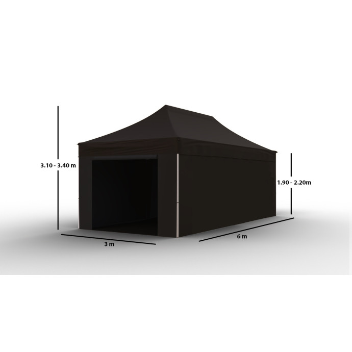Prekybinė Palapinė 3x6 Juoda Zeltpro TITAN iš vidaus