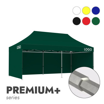 Reklaminė Palapinė 3x6 pasirinktos spalvos Zeltpro Premium+ su 4 sienomis ir termo lipduku (1 vnt.) ant stogo šonų