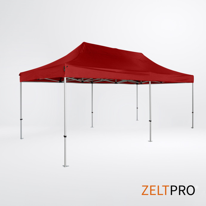 Prekybinė Palapinė 3x6 Raudona Zeltpro TITAN iš kairės pusės