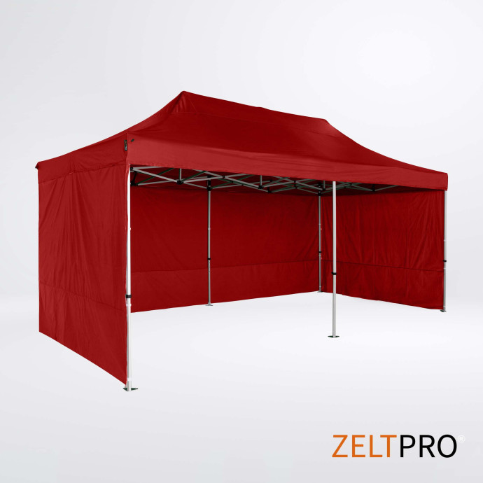 Prekybinė Palapinė 3x6 Raudona Zeltpro TITAN iš dešinės pusės