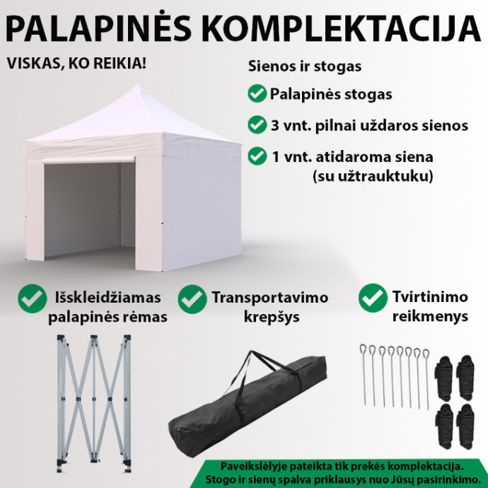 Prekybinė Palapinė 3x3 Geltona Zeltpro TITAN iš dešinės pusės