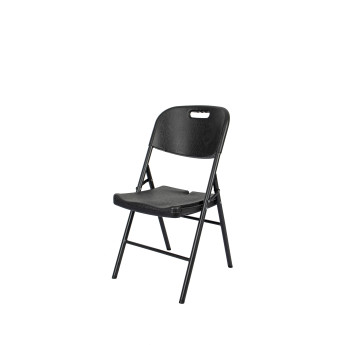 Sulankstomų baldų komplektas: Stalas 150 baltas, 8 kėdės Premium juodos