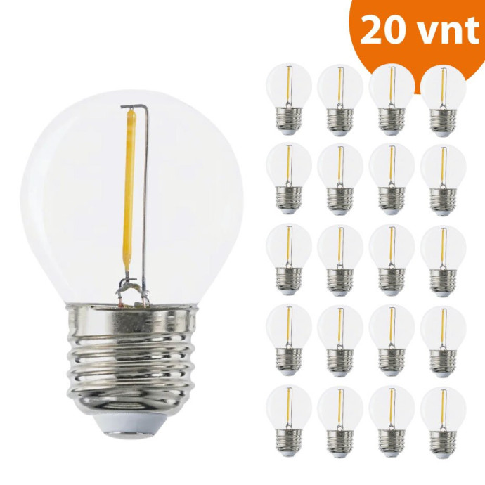 Atsarginė LED lemputė 1 W E27 (G45) GLOW modeliui (20 vnt)